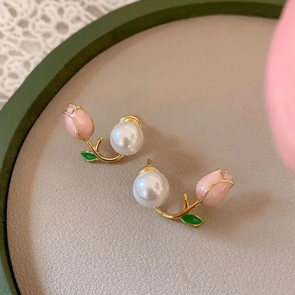 Gold_And_Pink_Alloy_Stud_Earring_For_Women_Pack_Of_2