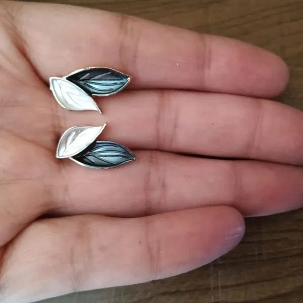 White_And_Grey_Alloy_Stud_Earring_For_Women_Pack_Of_2