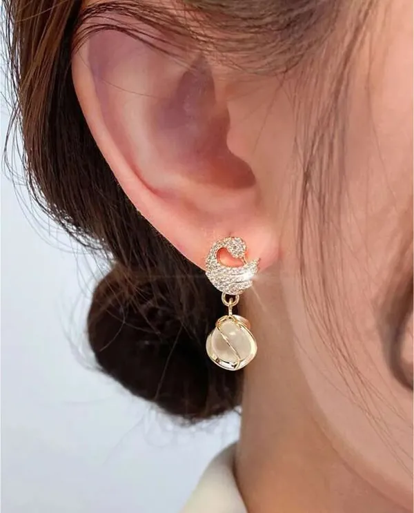 White_And_Gold_Alloy_Earrings_For_Women_Pack_Of_2