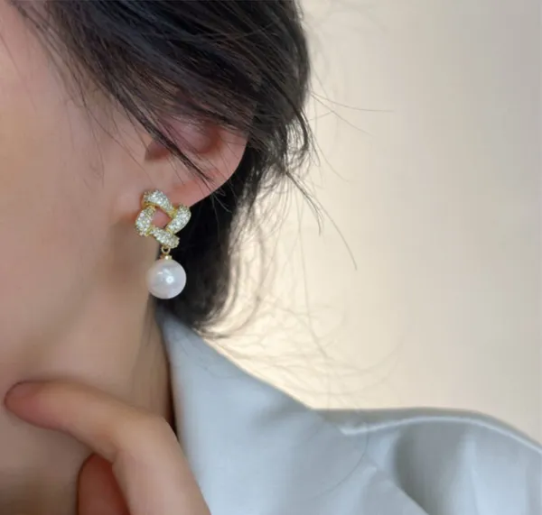 White_And_Gold_Alloy_Drop_Earrings_For_Women_Pack_Of_2