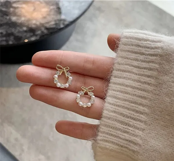 White_And_Gold_Alloy_Stud_Earring_For_Women_Pack_Of_2