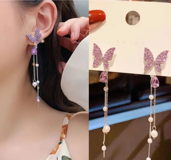 White_And_Purple_Alloy_Stud_Earring_For_Women