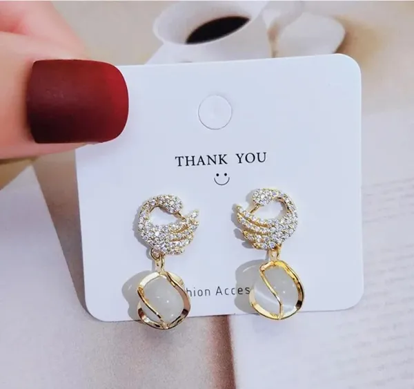 White_And_Purple_Alloy_Stud_Earring_For_Women