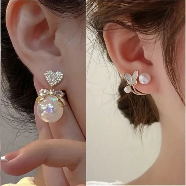 White_And_Gold_Alloy_Stud_Earring_For_Women_Pack_Of_2