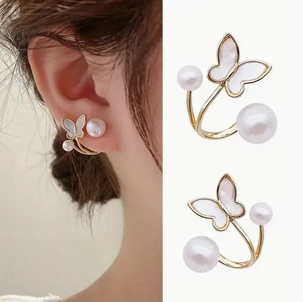 White_And_Gold_Alloy_Stud_Earring_For_Women_Pack_Of_2