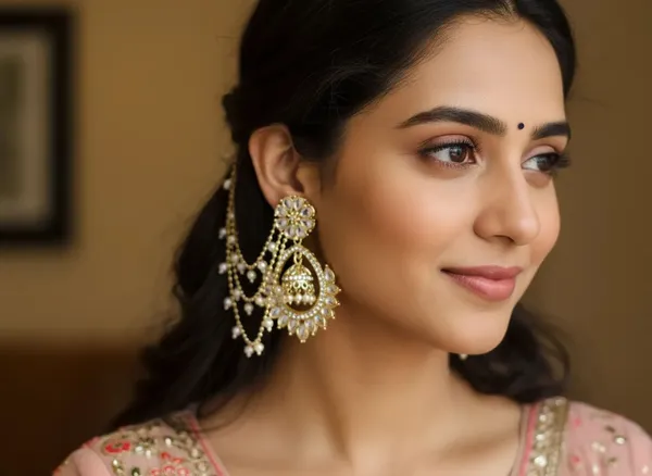 Gold_And_White_Alloy_Jhumka_For_Women