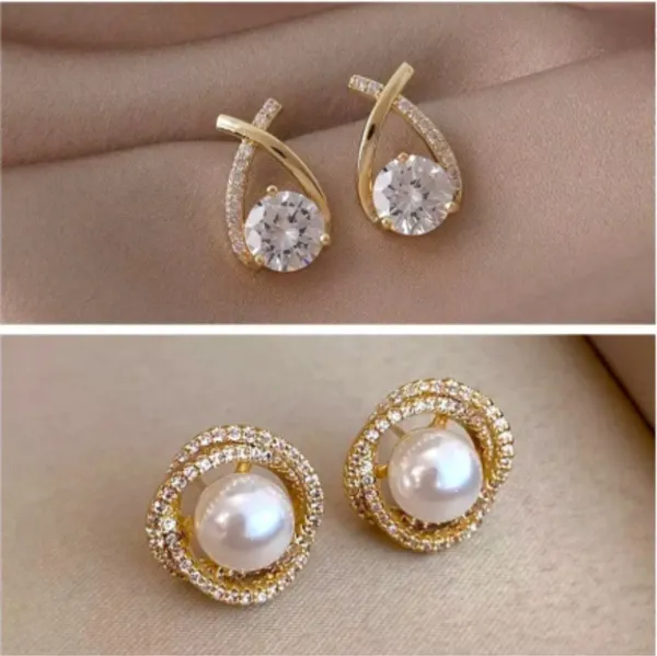 Gold_And_White_Brass_Stud_Earring_For_Women_Pack_Of_2