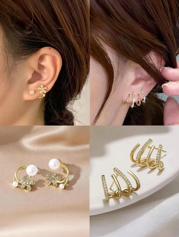 Gold_And_White_Alloy_Stud_Earring_For_Women_Pack_Of_2