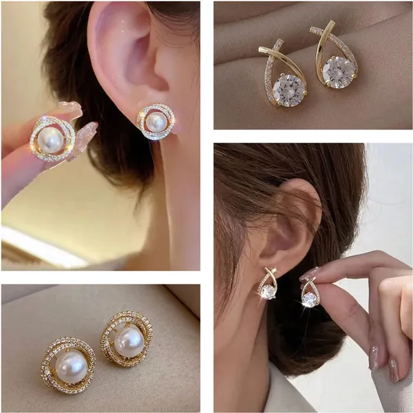 Gold_And_White_Brass_Stud_Earring_For_Women_Pack_Of_2