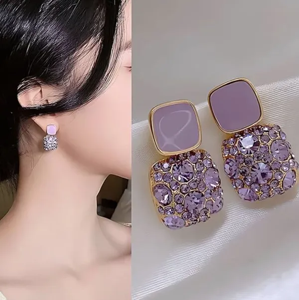 Purple_Metal_Stud_Earring_For_Women_Pack_Of_2