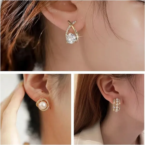 Gold_And_White_Brass_Stud_Earring_For_Women