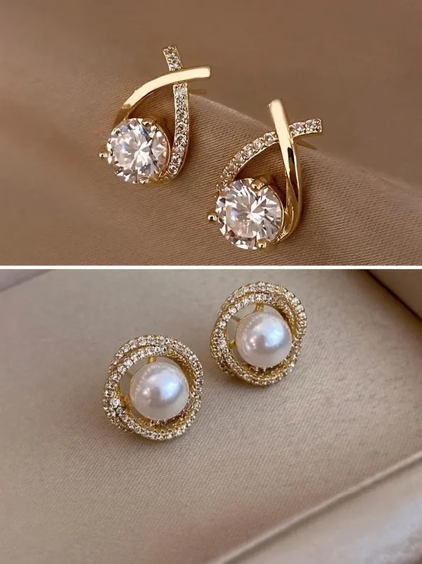 Gold_Alloy_Stud_Earring_For_Women_Pack_Of_2