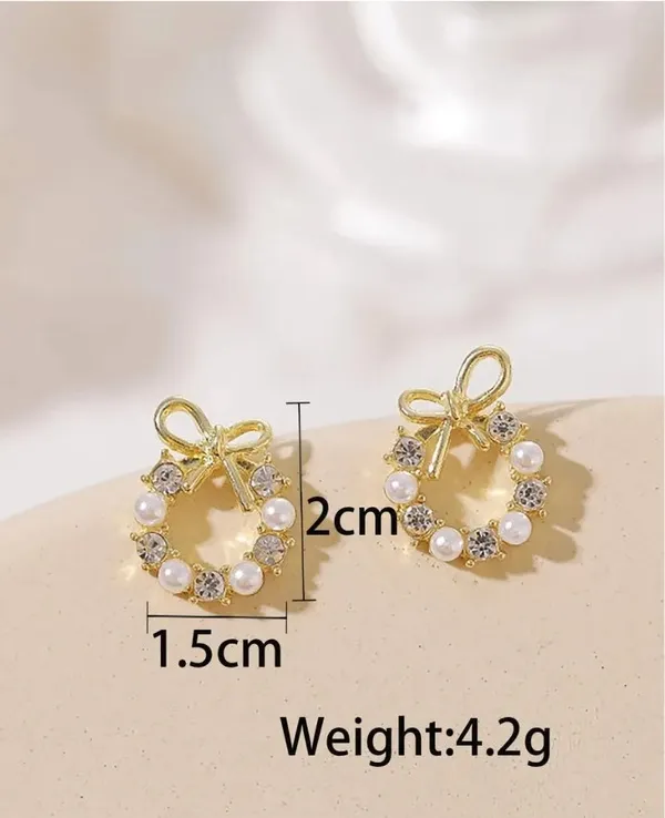Purple_And_White_And_Bronze_And_Gold_Alloy_Stud_Earring_For_Women