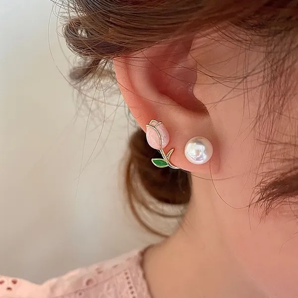 Gold_And_Multicolor_Alloy_Stud_Earring_For_Women_Pack_Of_2