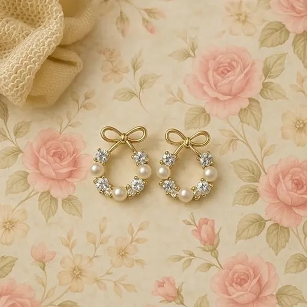 Gold_And_White_Brass_Stud_Earring_For_Women_Pack_Of_2