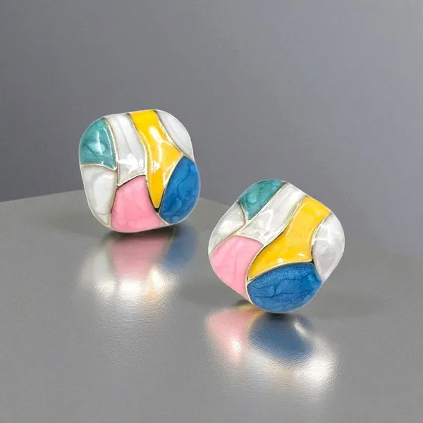 Multicolor_Brass_Stud_Earring_For_Women_Pack_Of_2