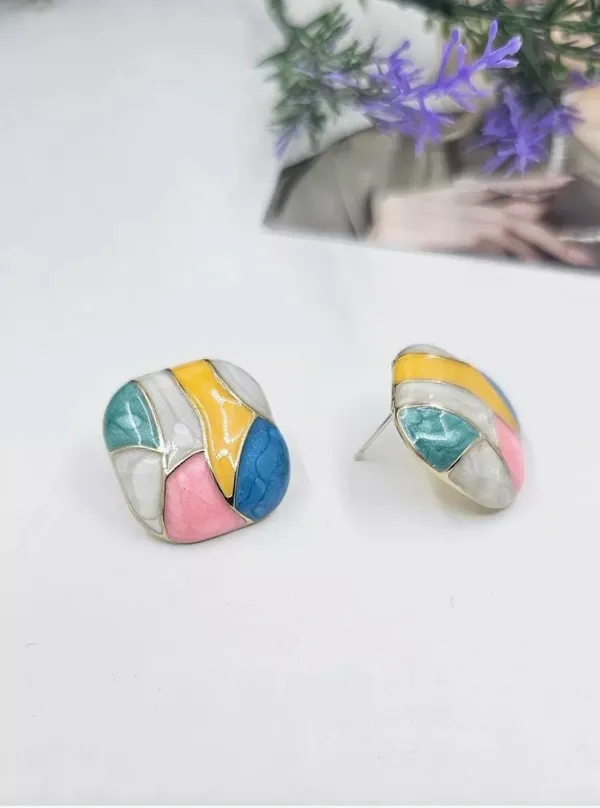 Multicolor_Brass_Stud_Earring_For_Women_Pack_Of_2