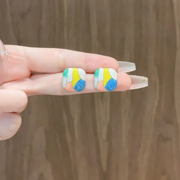 Multicolor_Brass_Stud_Earring_For_Women_Pack_Of_2