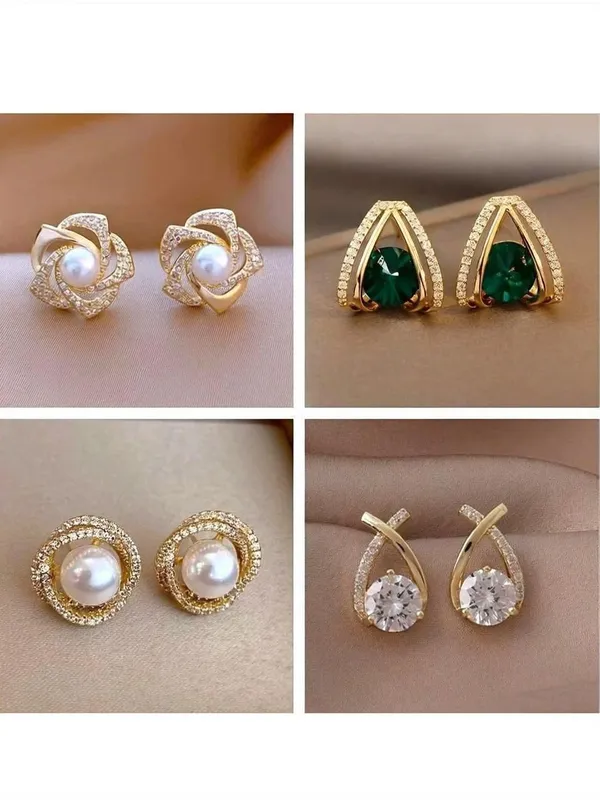 Multicolor_Brass_Stud_Earring_For_Women
