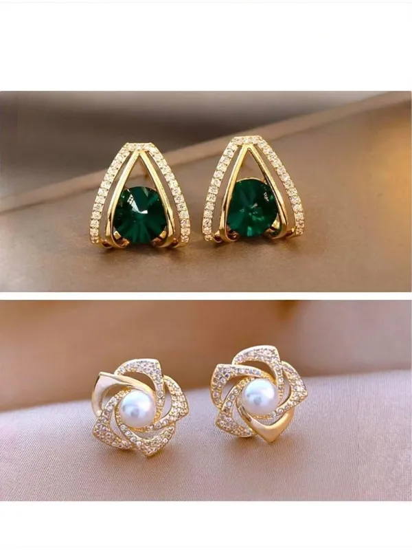 Multicolor_Brass_Stud_Earring_For_Women_Pack_Of_2
