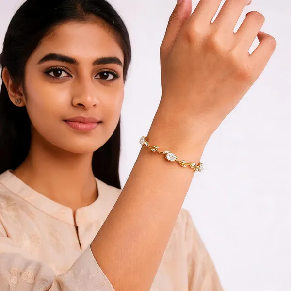 White_And_Gold_Stainless_Steel_Bracelet_For_Women