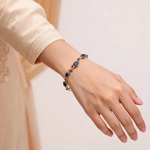 Blue_And_Gold_Stainless_Steel_Bracelet_For_Women