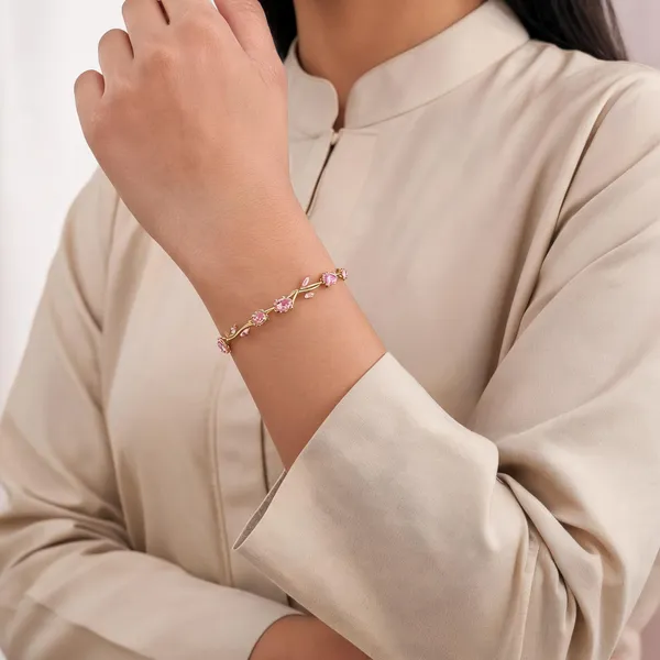 Pink_And_Gold_Stainless_Steel_Bracelet_For_Women