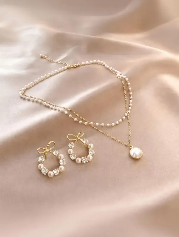 Gold_And_White_Alloy_Jewellery_Set_For_Women_Pack_Of_2