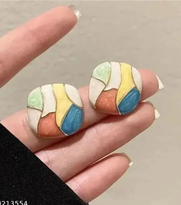 Multicolor_Brass_Stud_Earring_For_Women_Pack_Of_2