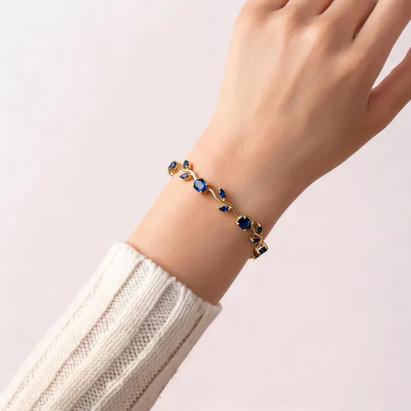 Blue_And_Gold_Stainless_Steel_Bracelet_For_Women