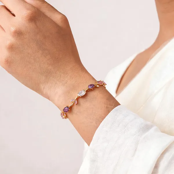 Pink_And_Purple_And_Gold_Stainless_Steel_Bracelet_For_Women