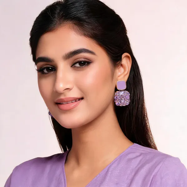 Purple_Metal_Stud_Earring_For_Women_Pack_Of_2
