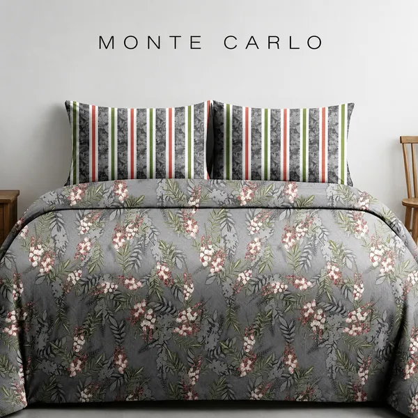 Pure_Cotton_Floral_Print_Grey_Double_Bedsheet
