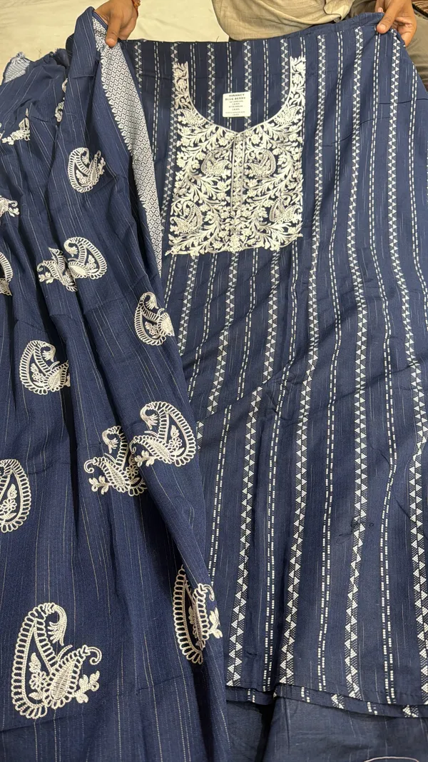Navy_Handloom_Cotton_Geometric_Printed_Unstitched_Suit_For_Women