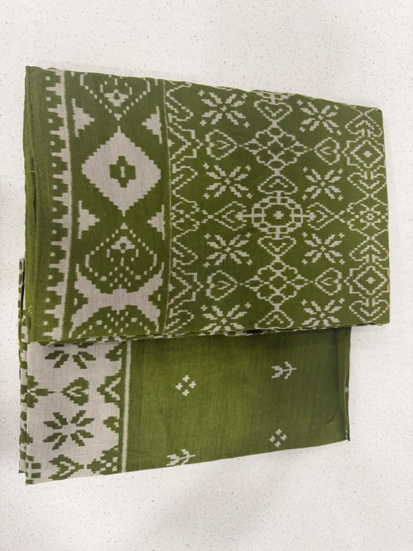 Green_Maheshwari_Gadwal_Printed_Unstitched_Suit_For_Women