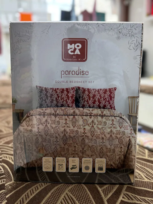 Pure_Cotton_Traditional_Paisley_Print_Maroon_Double_Bedsheet