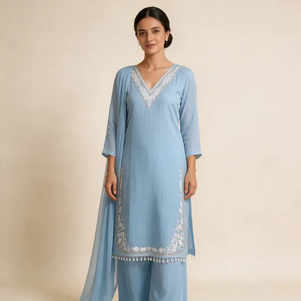 Light_Blue_Organza_Floral_Embroidered_Unstitched_Suit_For_Women