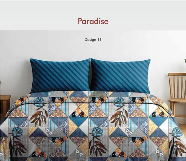 Pure_Cotton_Traditional_Paisley_Print_Blue_Double_Bedsheet