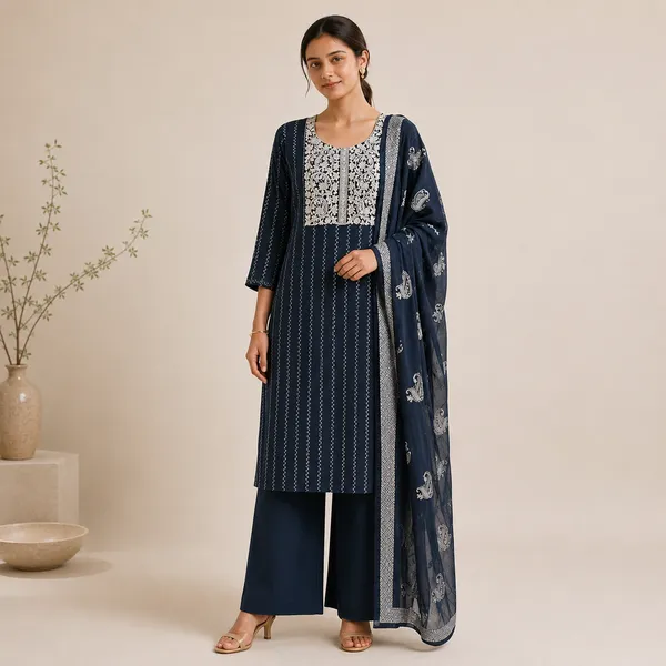 Navy_Handloom_Cotton_Geometric_Printed_Unstitched_Suit_For_Women