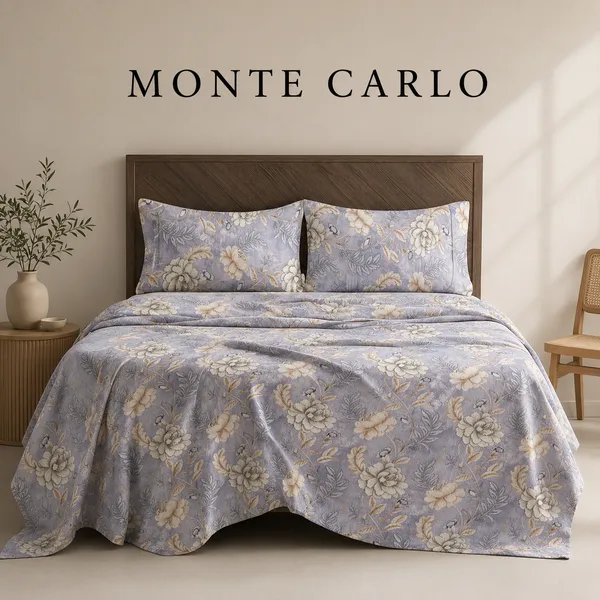 Pure_Cotton_Floral_Print_Lavender_Blue_Double_Bedsheet