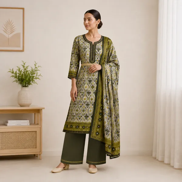 Green_Maheshwari_Gadwal_Traditional_Motif_Unstitched_Suit_For_Women