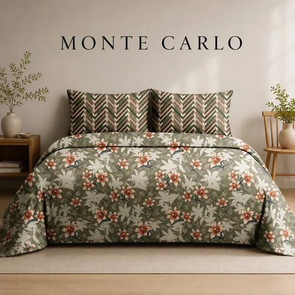 Pure_Cotton_Floral_Print_Green_Double_Bedsheet