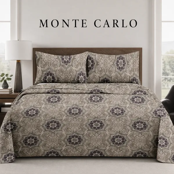 Pure_Cotton_Floral_Geometric_Print_Brown_Double_Bedsheet