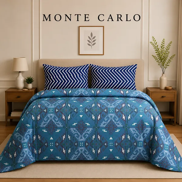 Pure_Cotton_Geometric_Chevron_Print_Blue_Double_Bedsheet