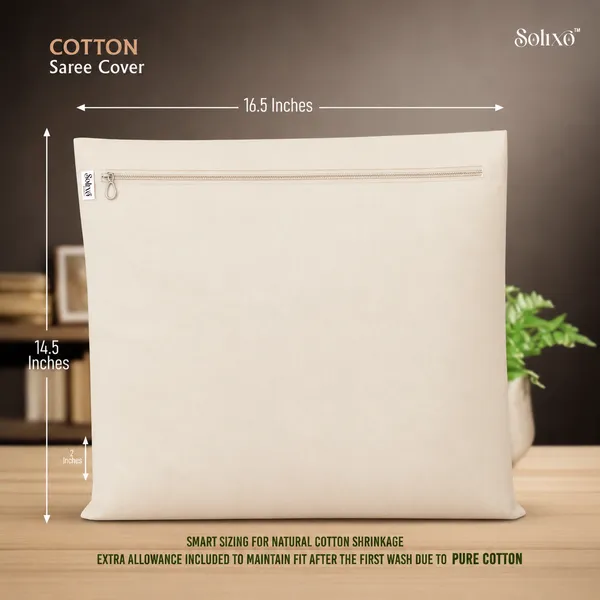 Cream_Cotton_Zip_Closure_Saree_Storage_Bag_Pack_Of_12