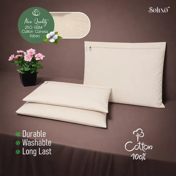 Cream_Cotton_Zip_Closure_Saree_Storage_Bag_Pack_Of_12