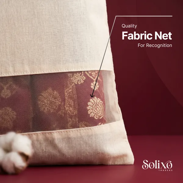 Cream_Cotton_Mesh_Window_Button_Closure_Saree_Storage_Bag_Pack_Of_12