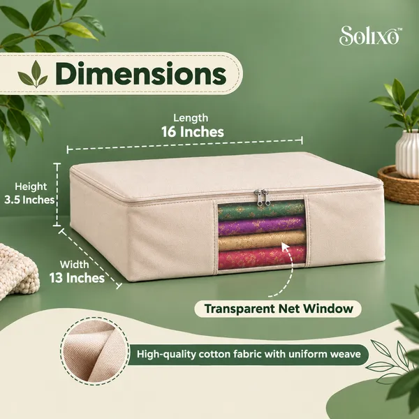 Cream_Cotton_Zip_Closure_Clothes_Storage_Box_Wardrobe_Organizer_Pack_Of_3