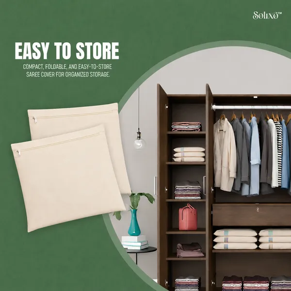 Cream_Cotton_Zip_Closure_Saree_Storage_Bag_Pack_Of_24