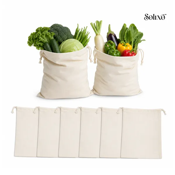 Cream_Cotton_Muslin_Drawstring_Fridge_Vegetable_Storage_Bag_Pack_Of_10